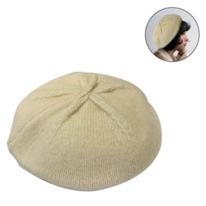 Női téli sapka, gyapjú, fekete színű