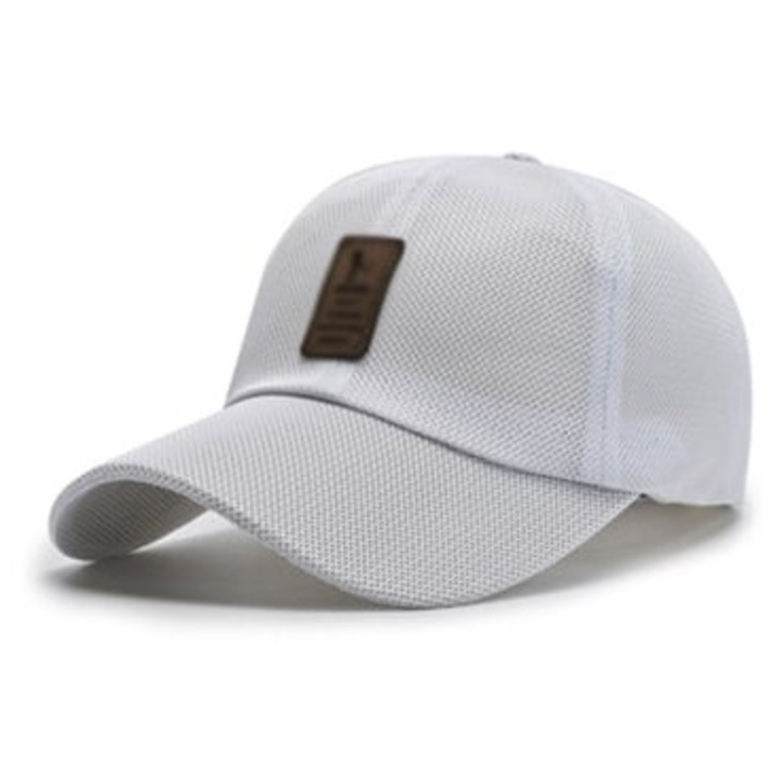 Sapca unisex din bumbac ajustabil, basic, alb