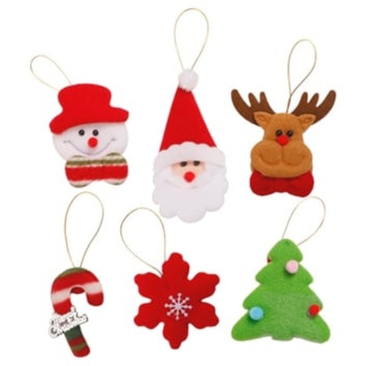 Brose de Craciun iluminate, set, catifea vibranta, decorativa, multicolor