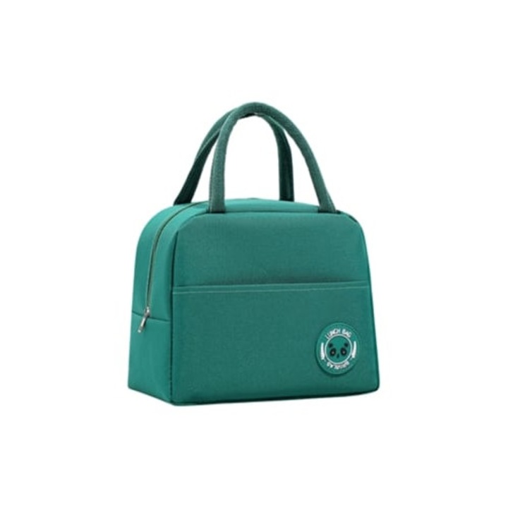 Cutie alimentara portabila, reutilizabila, izoterma, capacitate mare, compartimente multiple, verde