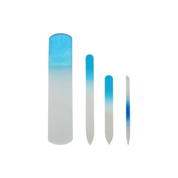 Set profesional de ingrijire a unghiilor din sticla, pile si polizoare 2 in 1, pentru unghii naturale si artificiale