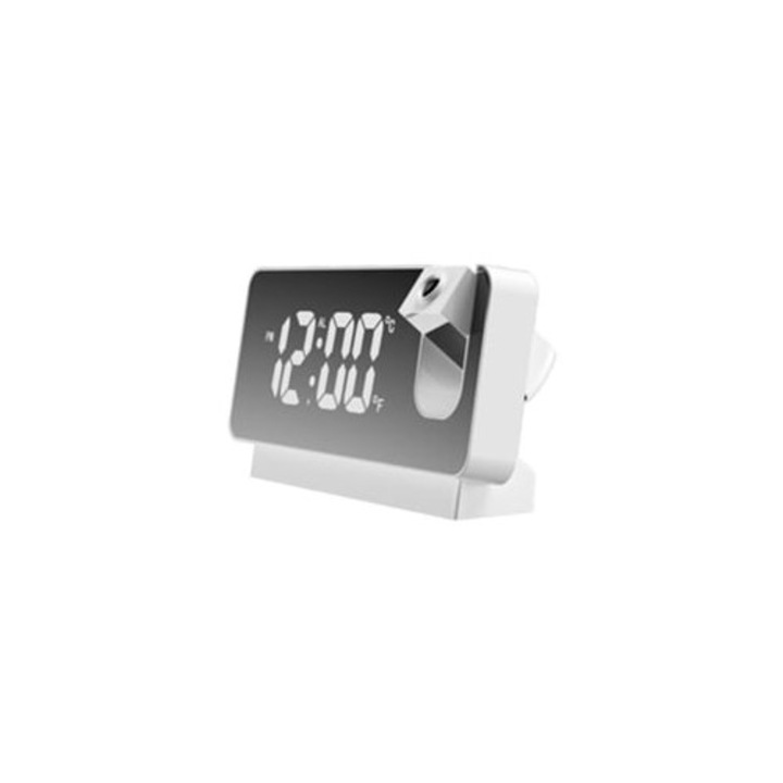 Digitális asztali óra vetítéssel, hőmérséklet-beállítással, többszínű