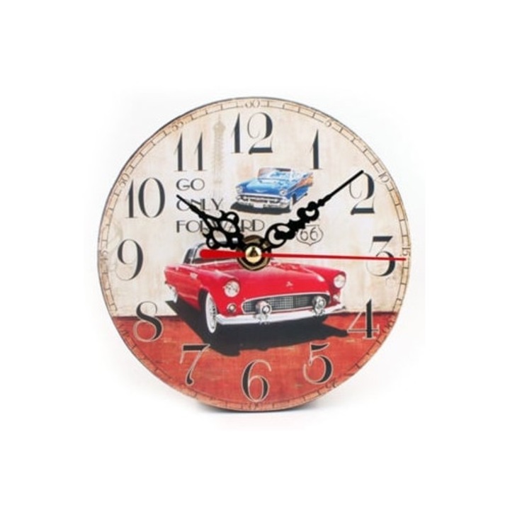 Kerek dekoratív fa óra, vintage stílusban, otthoni és irodai dekorációhoz