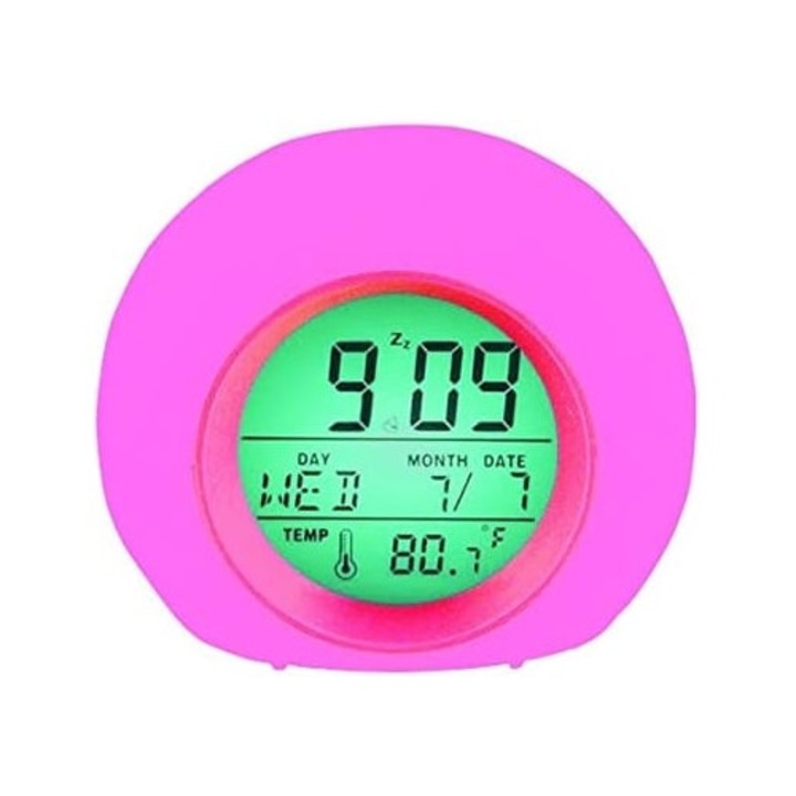 Ceas decorativ digital cu functie de lumina inteligenta si afisaj de temperatura, setare usoara, pentru copii