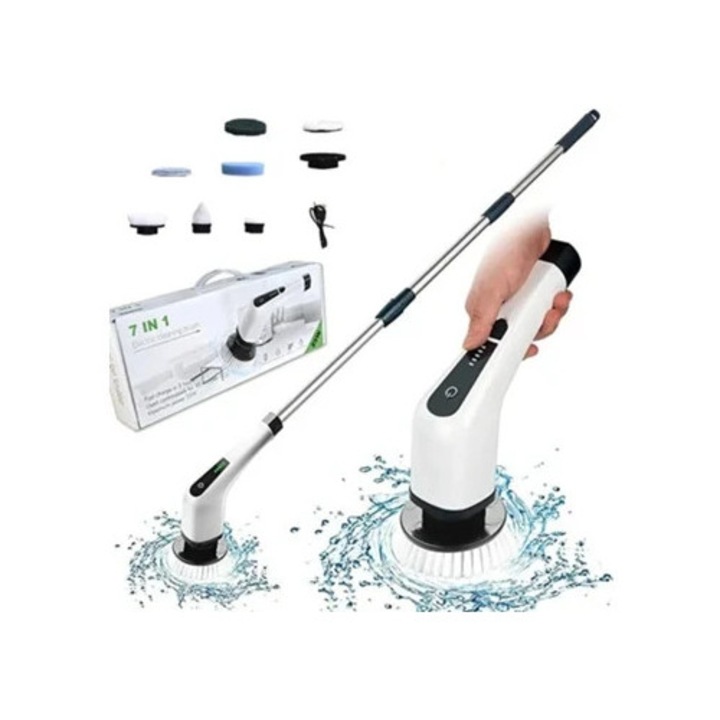 Perie electrica de curatare 7 in 1, multicolor, axa 30x10cm