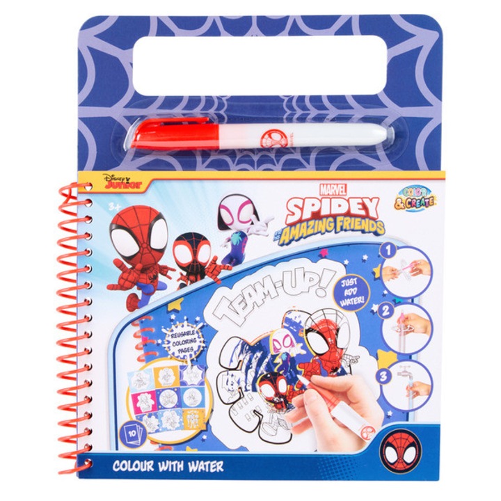 Carte de colorat, Slammer, Picta cu apa, Spidey, 32 pagini