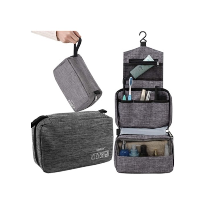 Мъжки несесер с кука, сив