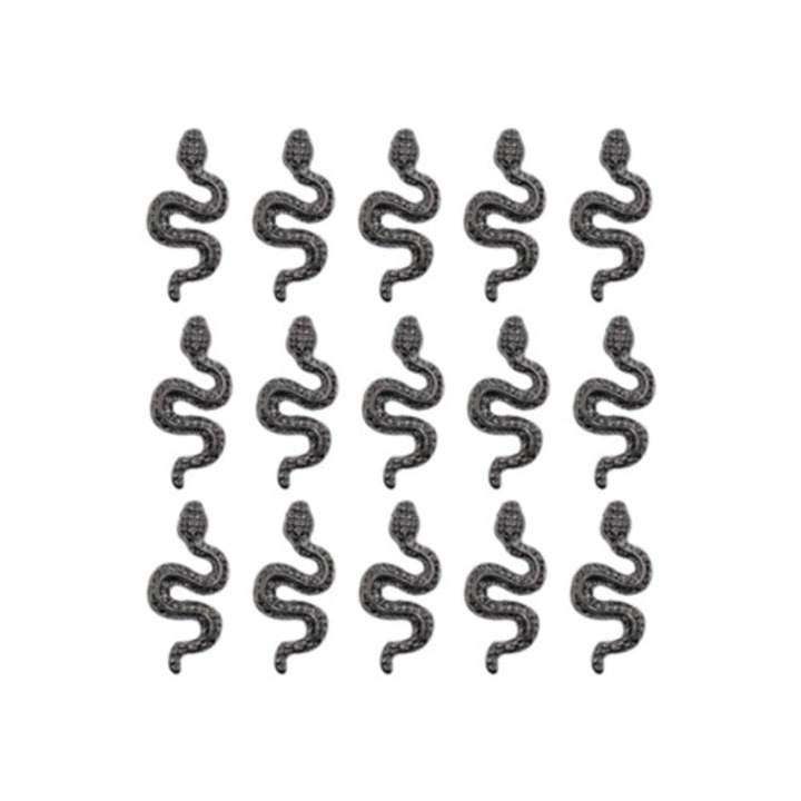 Bijuterii pentru unghii 3D, sarpe din aliaj cu cristale, set de decorare unghii, negru