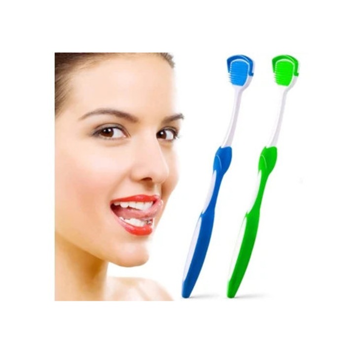 Set 2 Periute pentru Limba, Curatitor Limba, Albastru si Verde