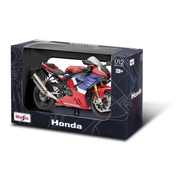 Мотоциклет Maisto HONDA CBR 1000RR R FIREBLADE SP, метален, червен със сини детайли, 1:12, със стойка