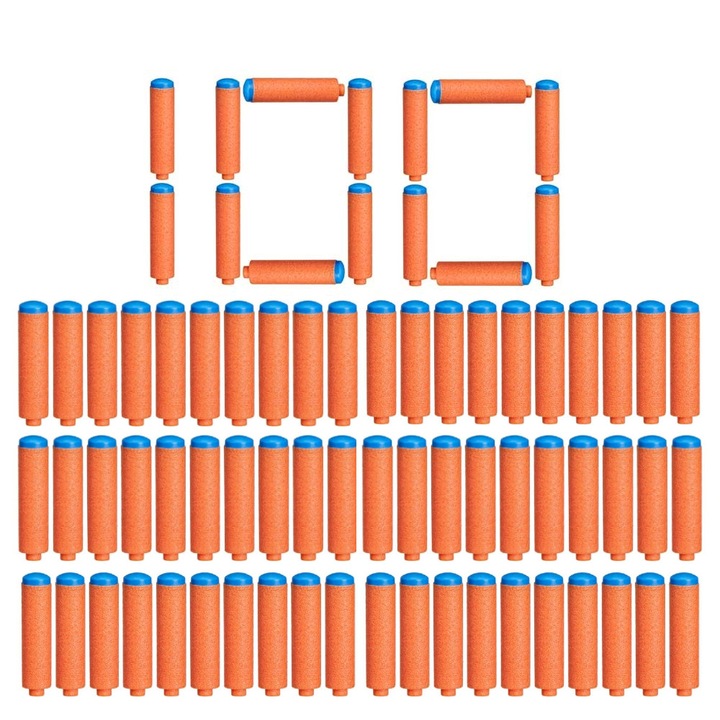 Set 100 sageti Nerf N Series, Hasbro, 10x10cm, pentru copii 8+