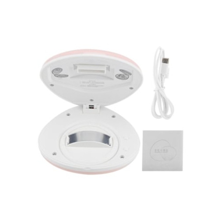 Lampa de veghe copii, proiector LED Shell, lumina curcubeu, portabila, roz