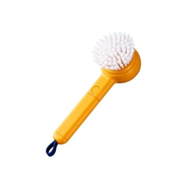 Perie de bucatarie multifunctionala, curatare fructe si legume, maner lung, prindere buna, portocaliu