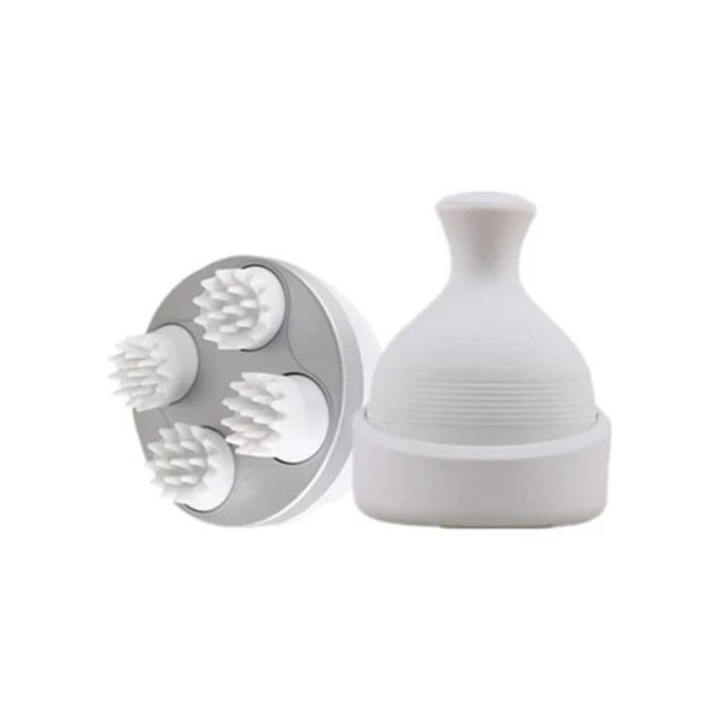 Aparat masaj electric profesional pentru scalpul pisicii, perie de mana pentru curatare profunda, gri