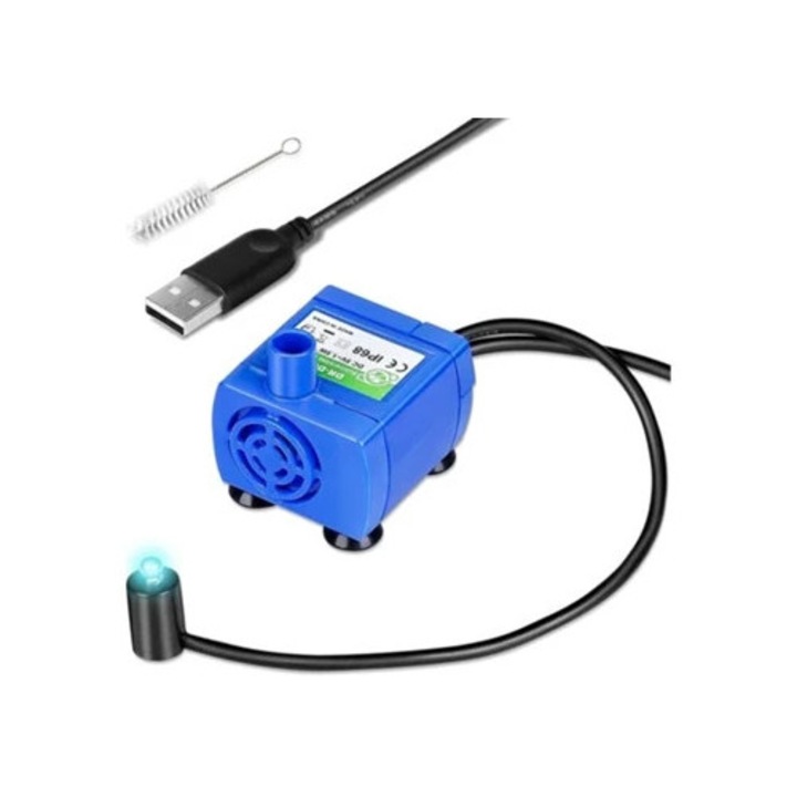 Pompa pentru apa pentru pisici, model imbunatatit Dr. DC160, castroane si adaptoare animale