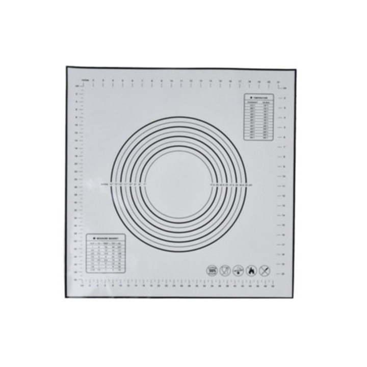 Covoras de copt din silicon 60x60 cm cu masuratori pentru aluat si fondant