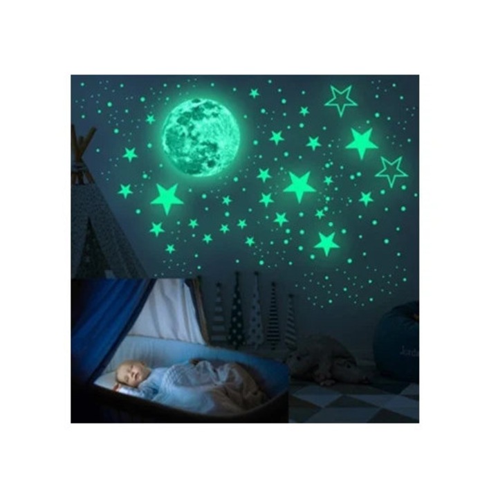 Set 433 Stickere Decorative Stralucitoare in Intuneric, Verde