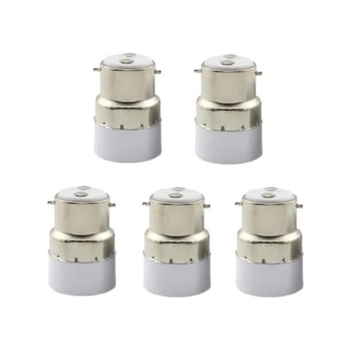 Adaptor B22 la E26, PBT ignifug, pentru iluminat interior si exterior