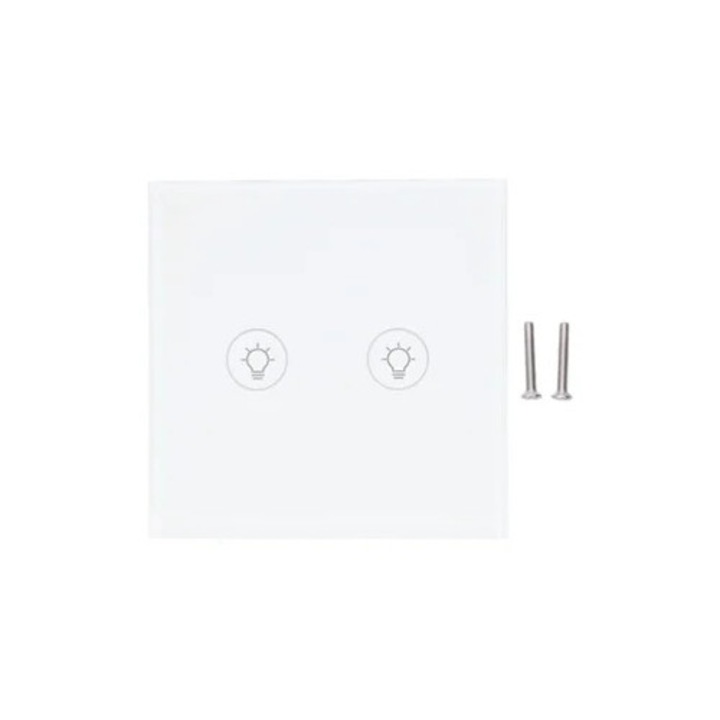 Intelligens kapcsoló, fehér edzett üveg, intenzitás- és időzítésvezérlés