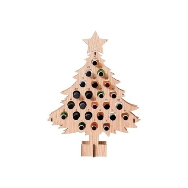 Borosüveg tartó, fából készült adventi naptár, italtartó készlet