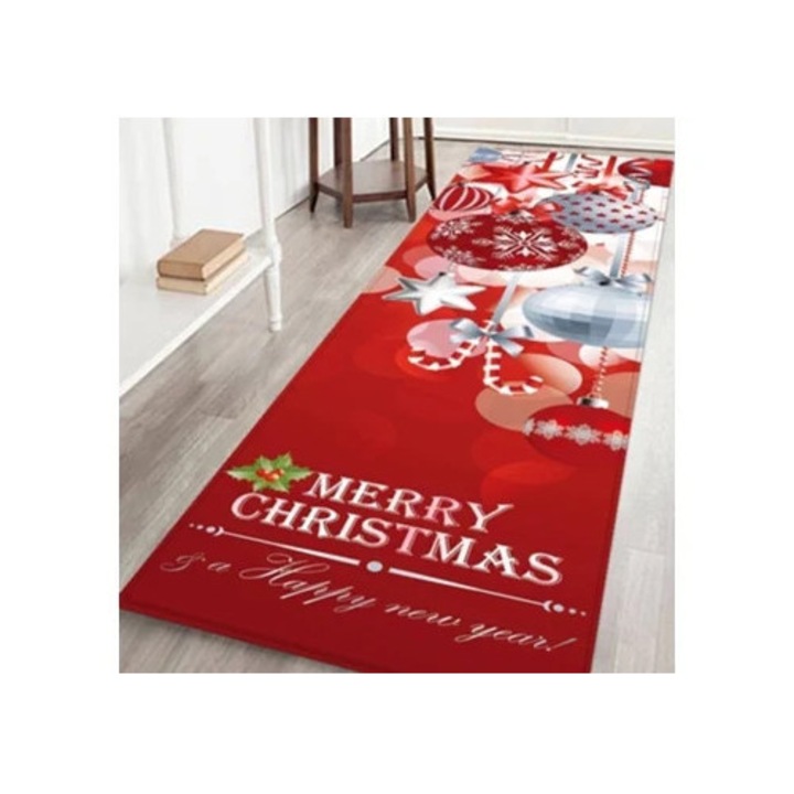 Karácsonyi csúszásgátló 3D szőnyeg, dekoratív, szett, többszínű, 40x60cm
