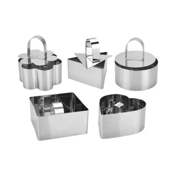 Set forme prajituri din otel inoxidabil, suprafata antiaderenta