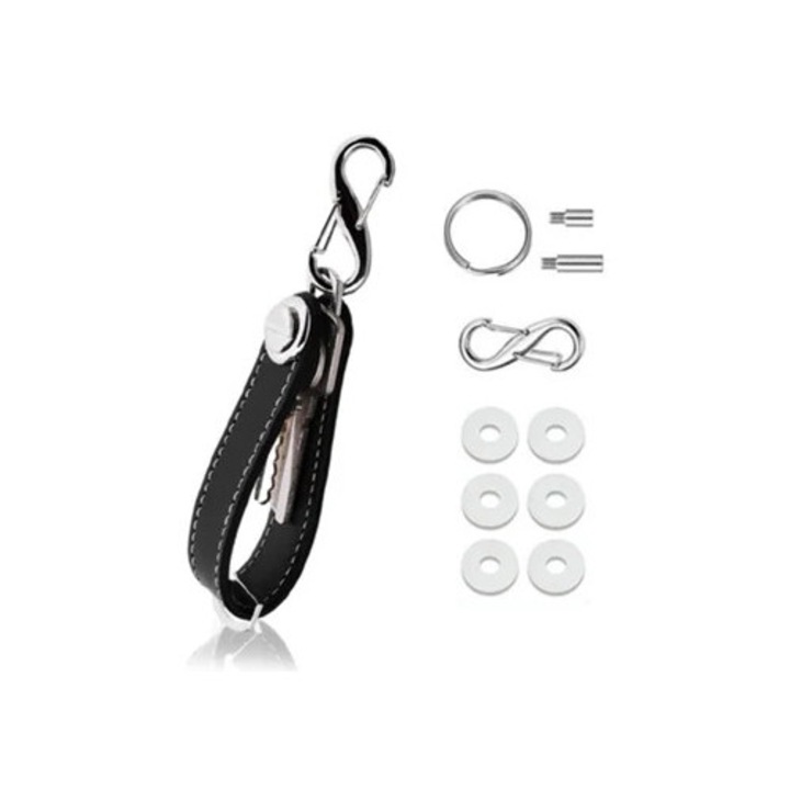 Minimalista kulcstartó, kompakt tartó akár 14 kulcs számára, fekete színű