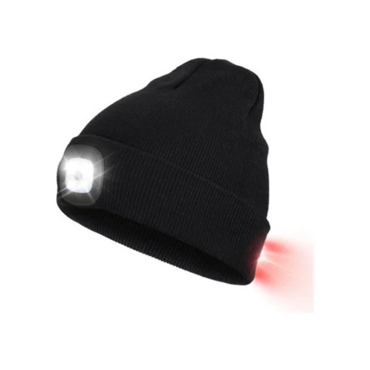 Unisex sport sapka LED-del, mérete 56x65cm, USB töltés