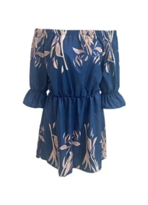 Rochie casual dama, imprimeu floral, umeri cazuti, poliester, 3XL INTL