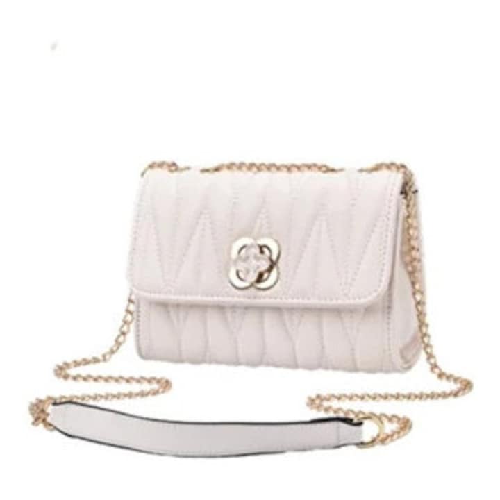 Noi crossbody taska, kremfeher, puha bor