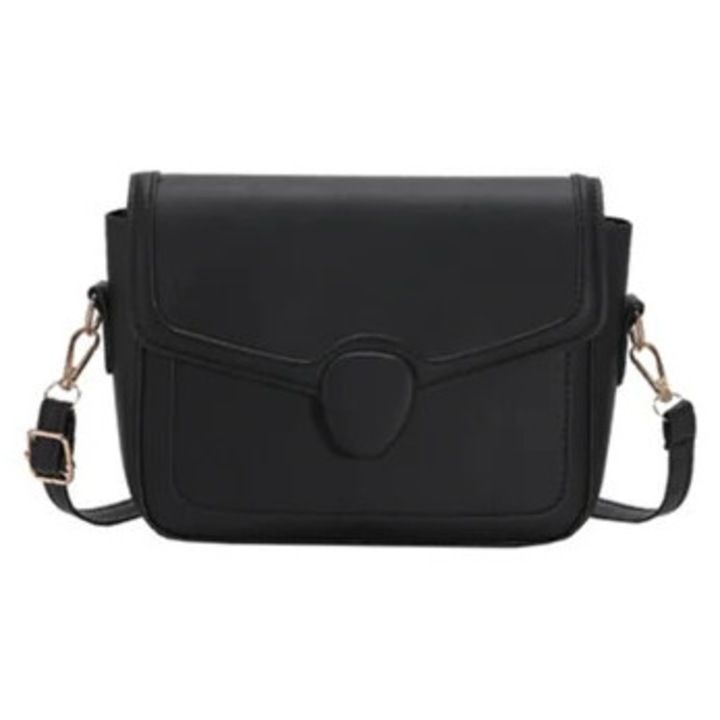 Női válltáska, fekete, kicsi és aranyos