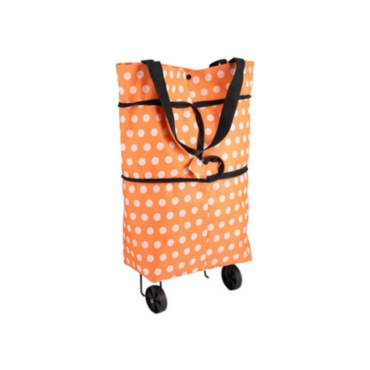 Сгъваема пазарска чанта, количка от многократна употреба от плат Оксфорд с колела, регулируеми дръжки, многоцветна