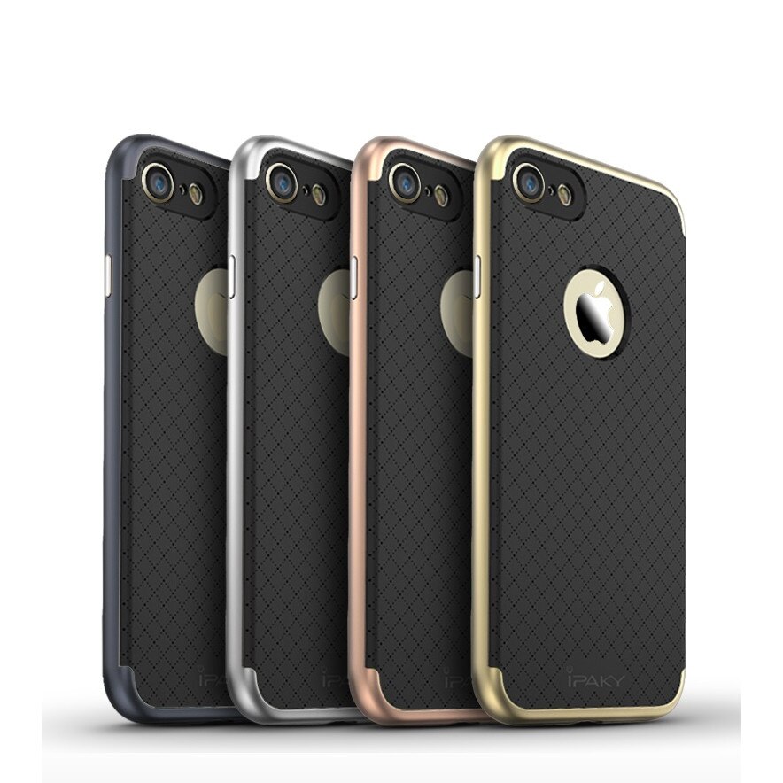 Husa IPAKY Extra Full Protection - Grid Patern - iPhone 7 (Grey)