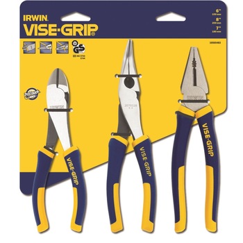 Set 3 scule IRWIN (sfic 150 mm, cleste cu falci lungi 200 mm, patent 185 mm) Set 3 scule IRWIN (sfic 150 mm, cleste cu falci lungi 200 mm, patent 185 mm)