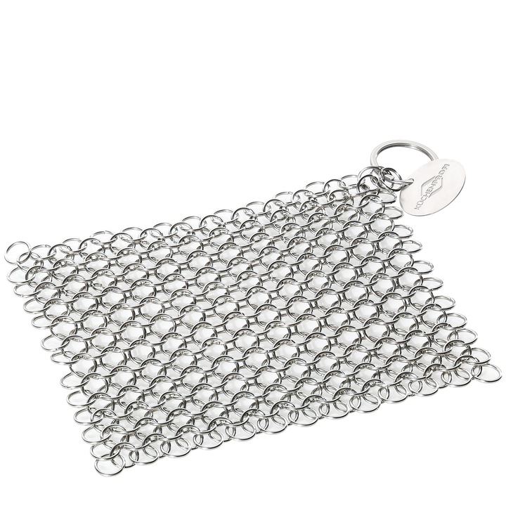 Rozsdamentes acél szivacs, Kuchenprofi, 14x12cm, tartós, akasztófogantyúval