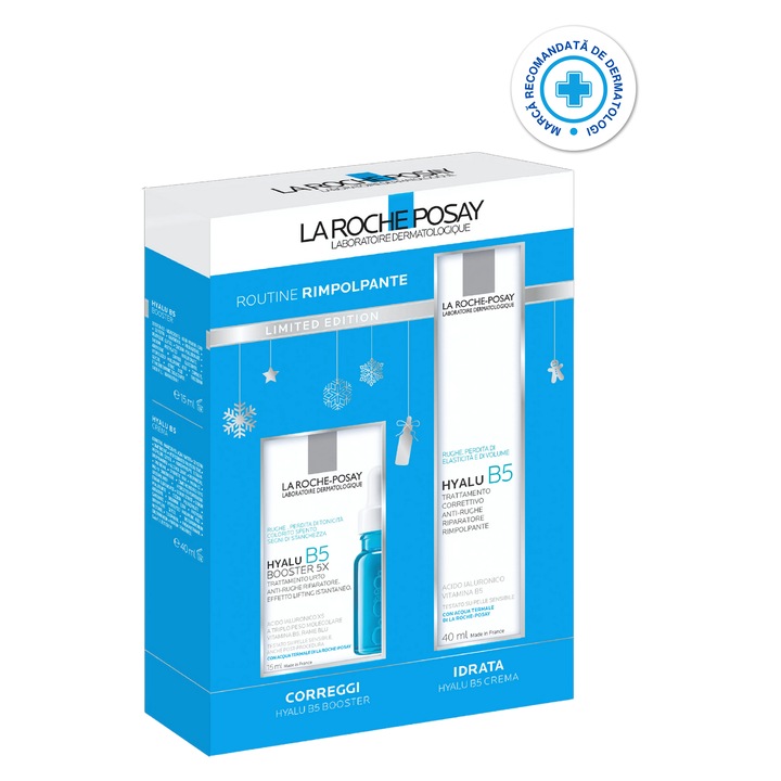 Комплект серум и крем за лице La Roche-Posay Hyalu B5, 15 мл серум и 40 мл крем, за чувствителна кожа, дълбока хидратация