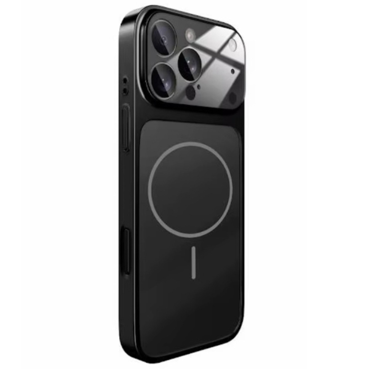 Husa magnetica ultra-subtire pentru iPhone 17 Promax – Sticla mata nano, protectie camera, culoare Negru