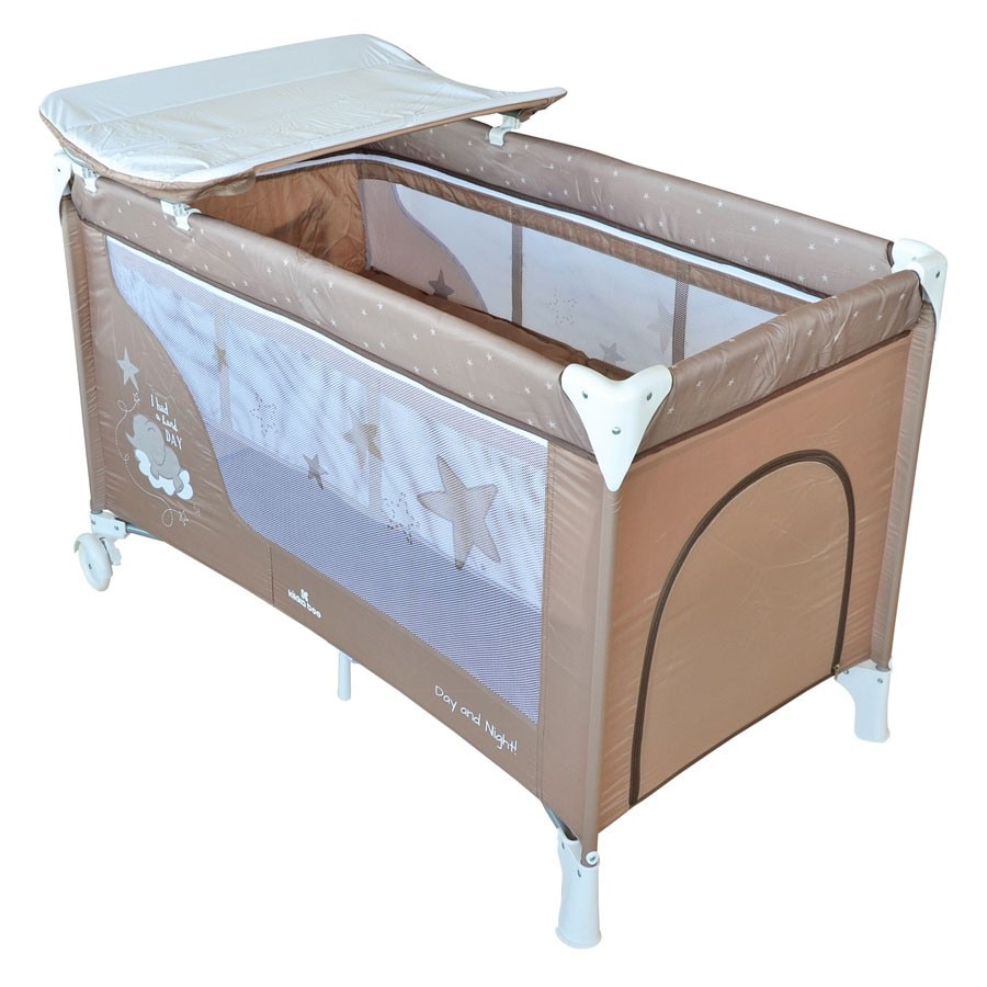 Patut pliabil cu doua nivele Day and Night Brown Elephant