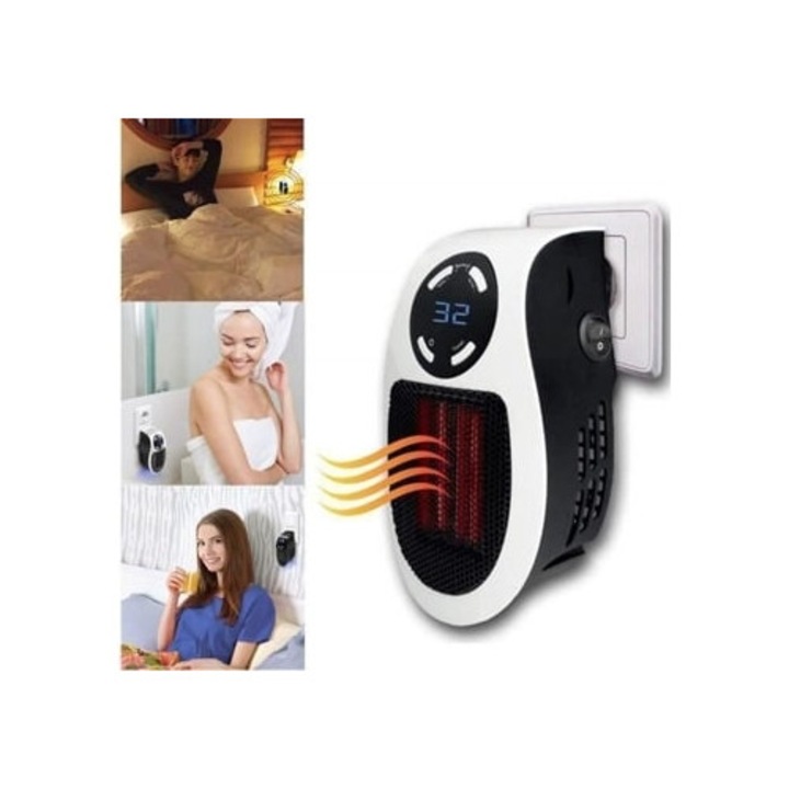 Kompakt ventilátoros hőlégfúvó, 500W, fehér, készlet