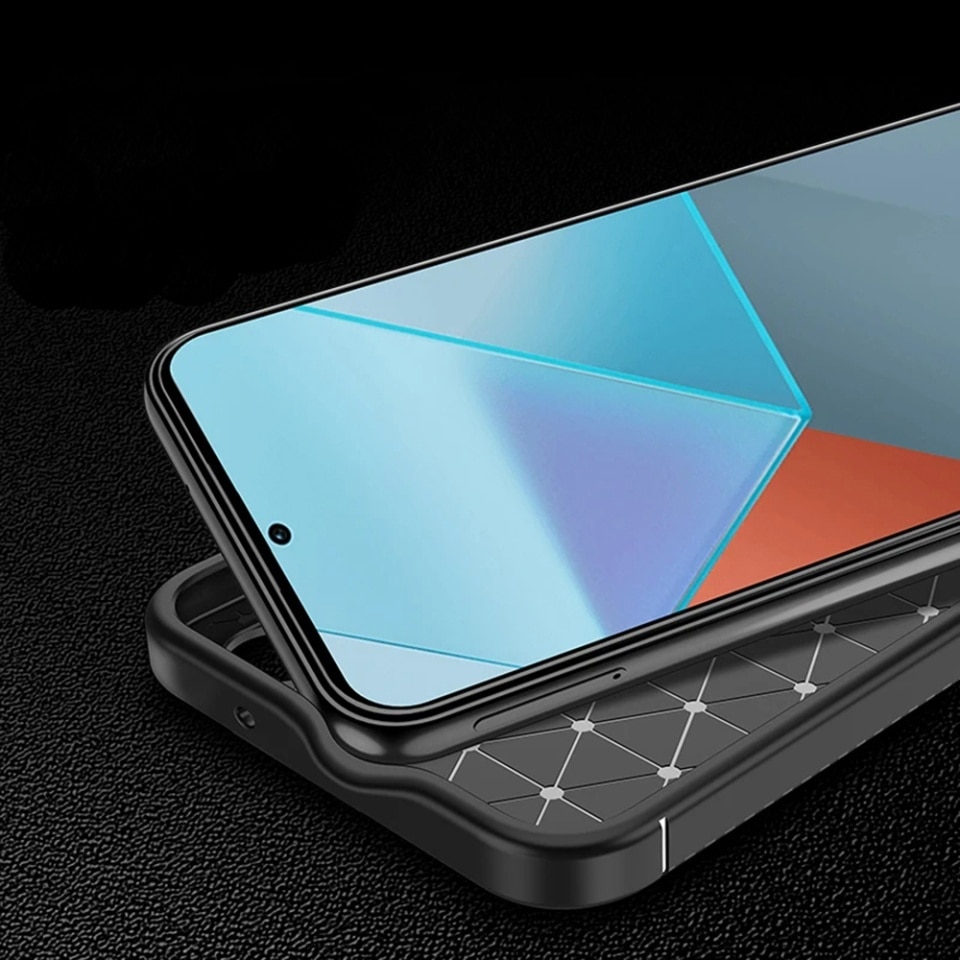 Husa pentru Xiaomi Redmi Note 14 Pro+ 5G / Redmi Note 14 Pro 5G / Poco X7, SKYDDAR INNOVATION, CarbonFiber, Antisoc, set cu sticker, Negru