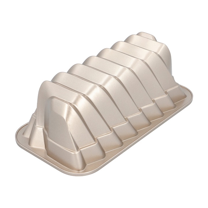 Tava de copt Novella Voila Contoura 25 cm, aluminiu, neaderenta, aurie