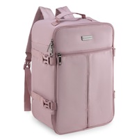 Rucsac voiaj, Zagatto, Roz, Bagaj mana 40x30x20 cm, Rucsac calatorie avion, Compatibil Wizz Air, Ryanair Curele de compresie, Atasabil la valiza, Impermeabil, Capacitate 24L, 10 kg, Se deschide la 90 grade, Maner superior si lateral, ZG988