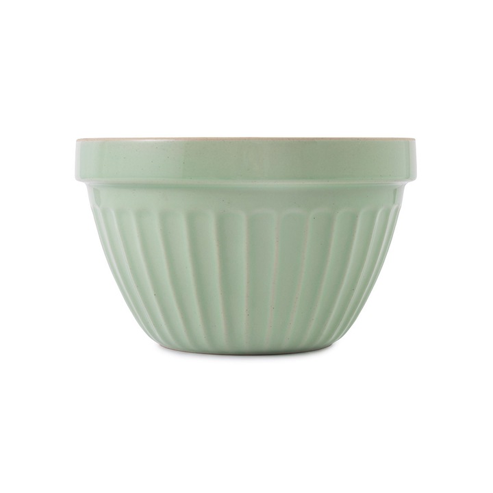 Misa ceramica 1,5L Big Love, verde salvie, 20,5x13cm, din piatra arsa, lavabila in masina de spalat vase