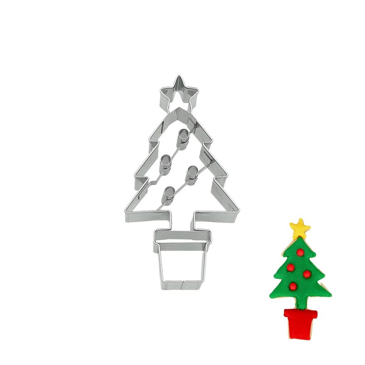 Forma prajituri Birkmann, brad in ghiveci, otel inoxidabil, 10x15cm