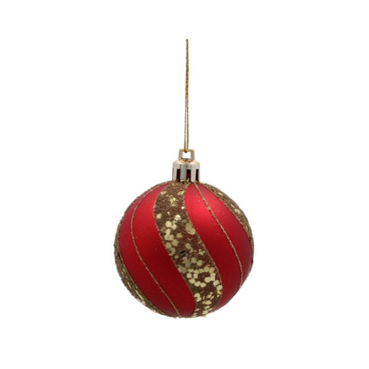 Set 8 globuri roșii Selgot pentru bradul de Crăciun, diametru 6 cm
