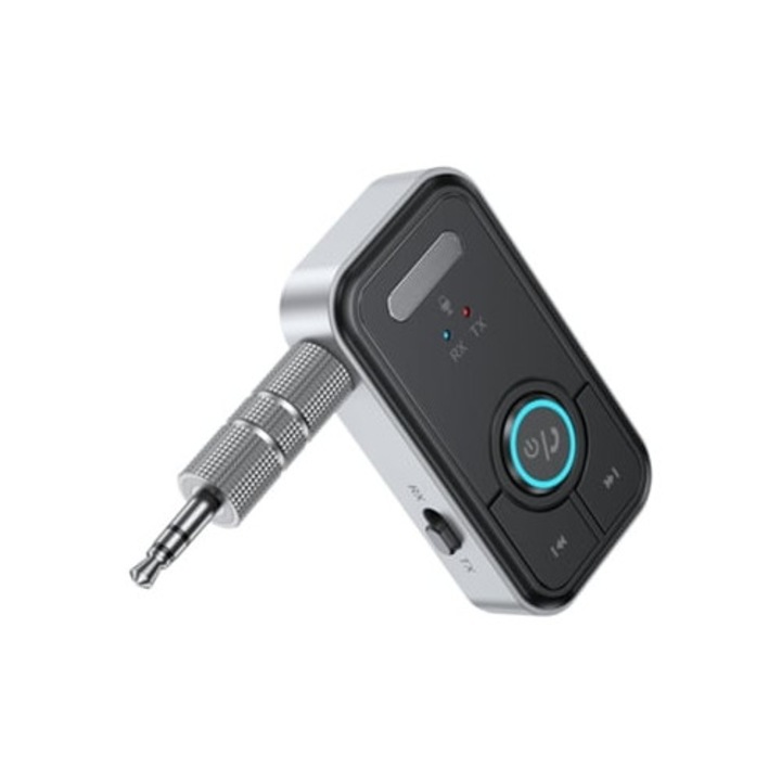 Adaptor Bluetooth 5.3 cu jack 3.5mm, receptor si transmisor 2-in-1 pentru audio auto/stereo acasa