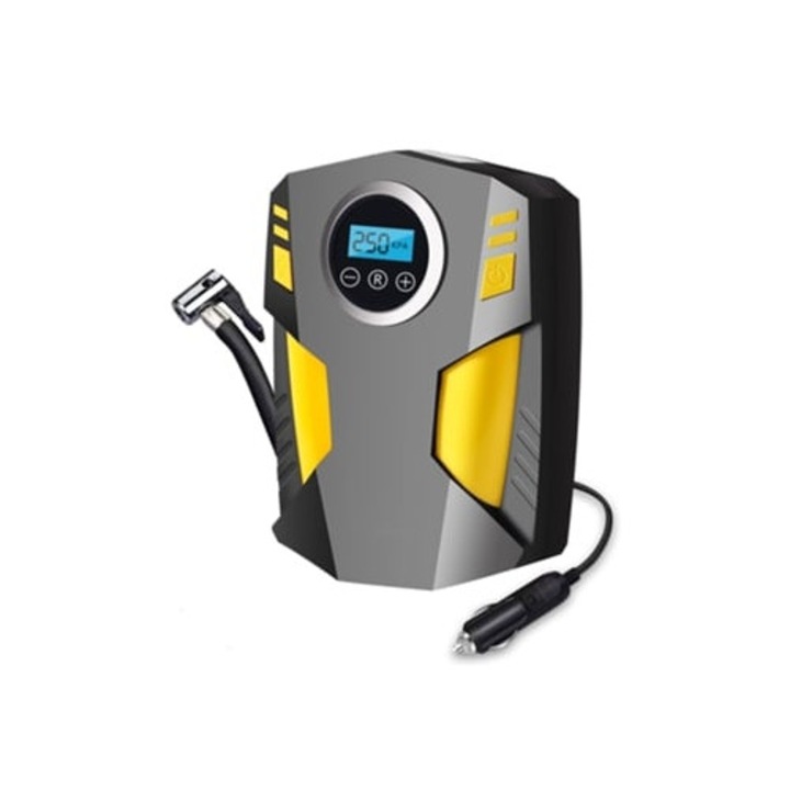 Compresor auto portabil pentru umflat anvelope, cu LED, 12V, electric