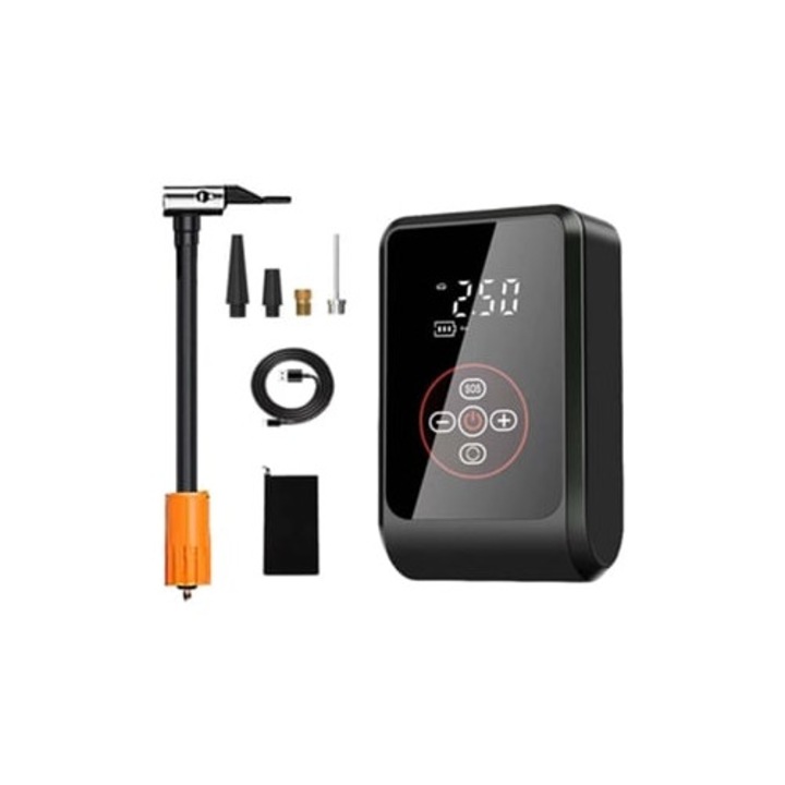 Compresor auto fara fir, pompa portabila pentru anvelope, umflare rapida, reincarcabil, digital