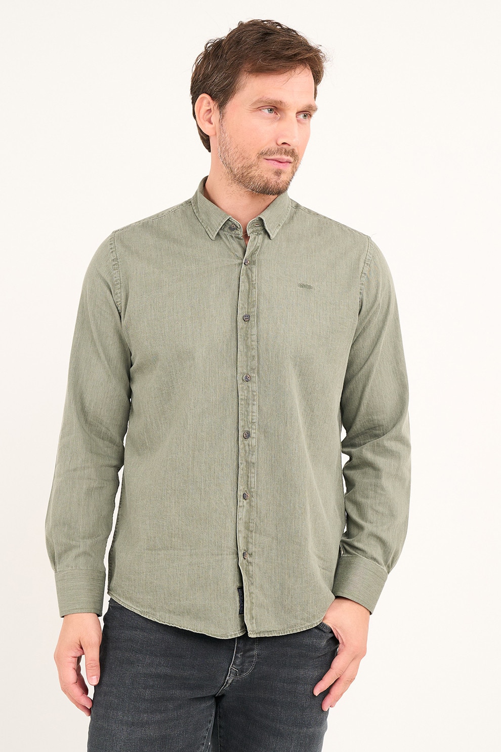 Lee Cooper, Camasa de bumbac cu maneci lungi, Grej, M