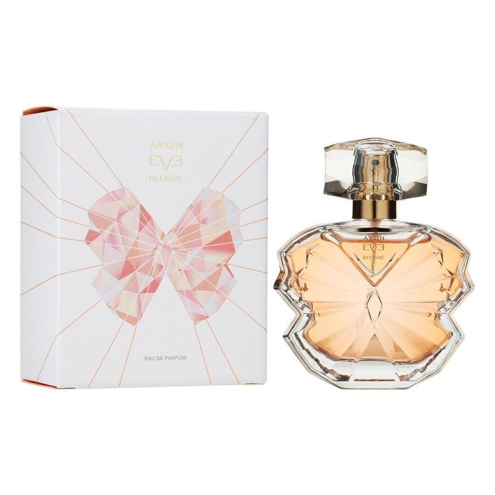 Apa de parfum, Avon Cosmetics, Eve Become, 50 ml, floral-fructat, note de mar rosu si piersica, pentru femei